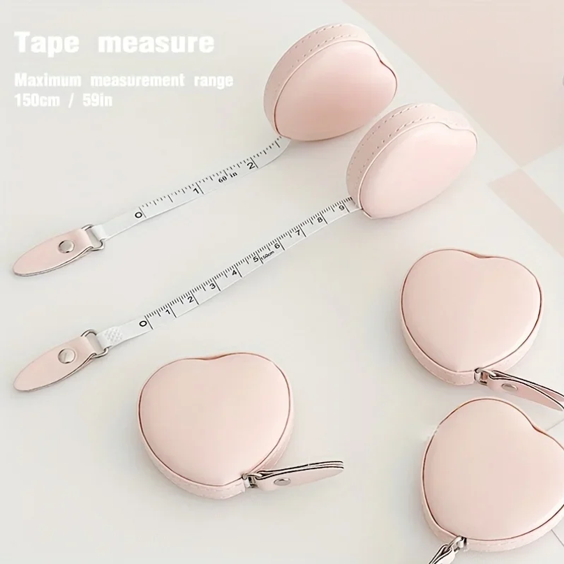 多機能PUレザー製ピンクのラブ柄小型メジャー - 家庭用ウエ - Tape Measure のレビューと価格