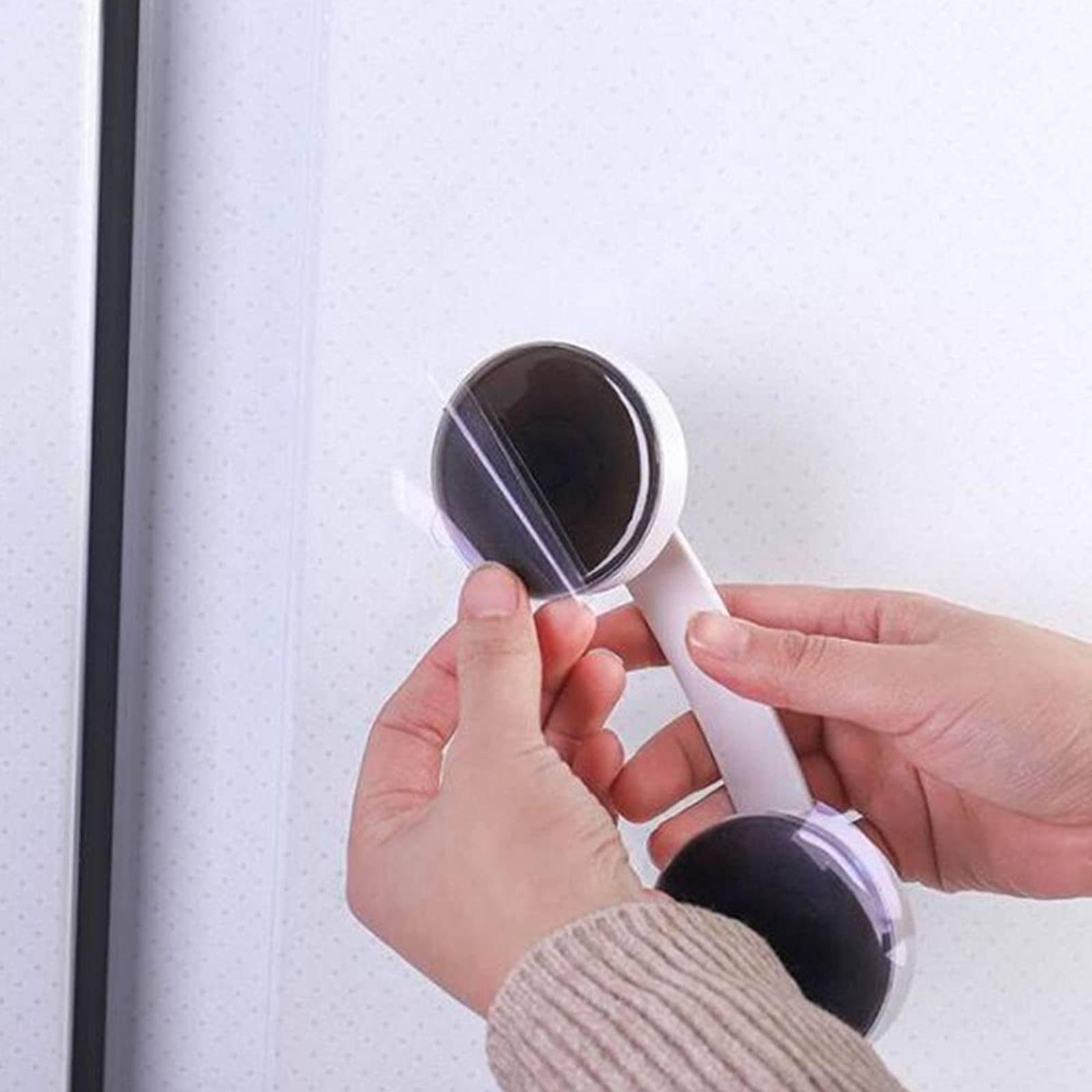 白いプラスチック製の吸盤式引き出しハンドル。ガラス製の引き戸 - Door Handle のレビューと価格
